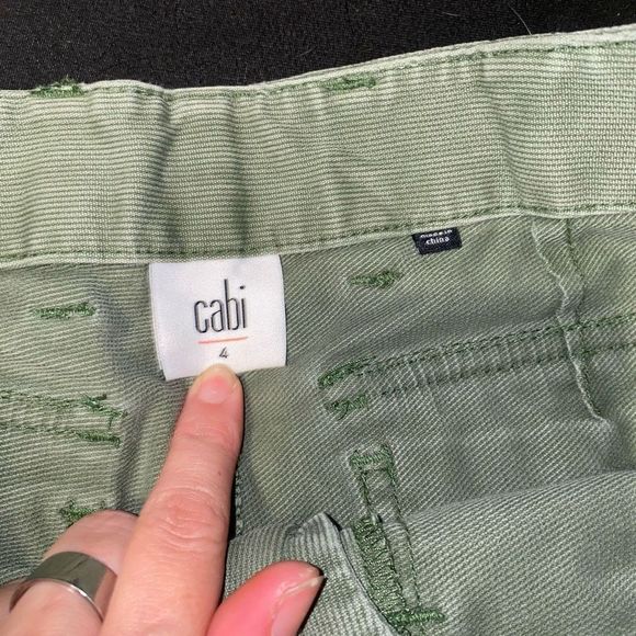 Anthropologie CAbi 🐾 Green Quest Cord Mid-Rise Classic Skinny Jeans Pants Sz 4 - Picture 4 of 8